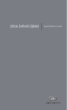 2016 Infiniti QX60 Quick Reference Guide